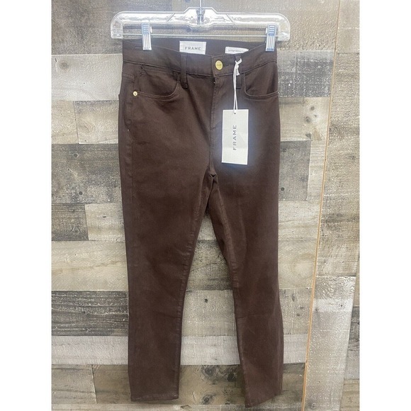 FRAME DENIM Le High Skinny Crop Jeans Size 24 Mahogany NEW - Picture 5 of 11